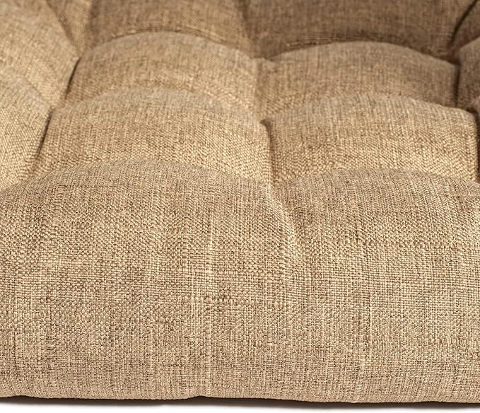 SQUARE MOON 4 Pack Chair Cushions, Seat Cushions, Chair Pads, Chair Mat for Indoor, Outdoor Dining Chair, Kitchen Chairs, Dining Room Chairs (16" × 16" × 4 Pack, Brown)