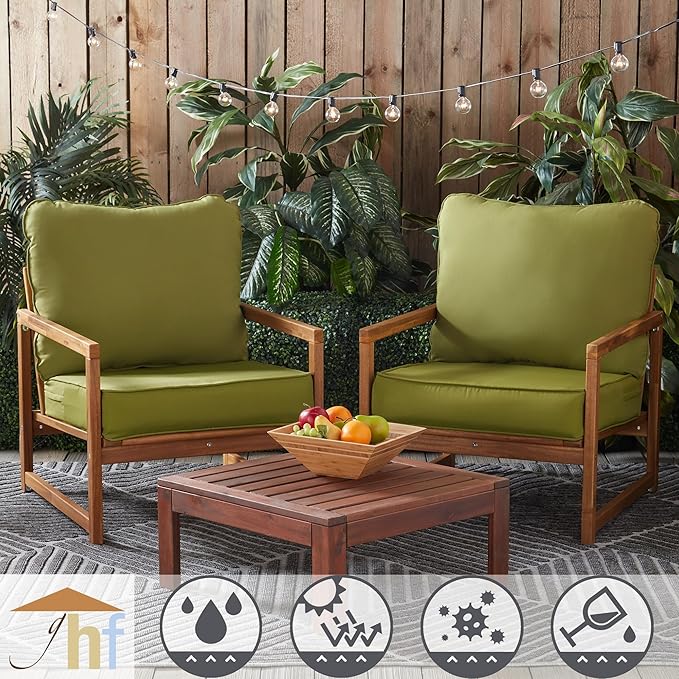 Greendale Home Fashions Outdoor Reversible 2-Piece Deep Seat Cushion Set, Lime