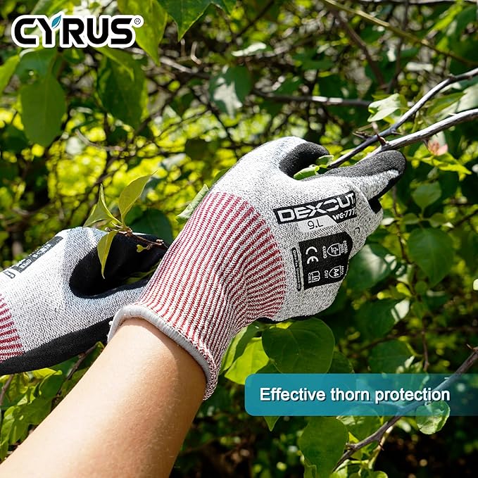 CYRUS Nitrile Gardening Gloves for Women＆Men, Thorn-Proof Garden Gloves,Work for Yard Garden, Weeding, Digging, Pruning
