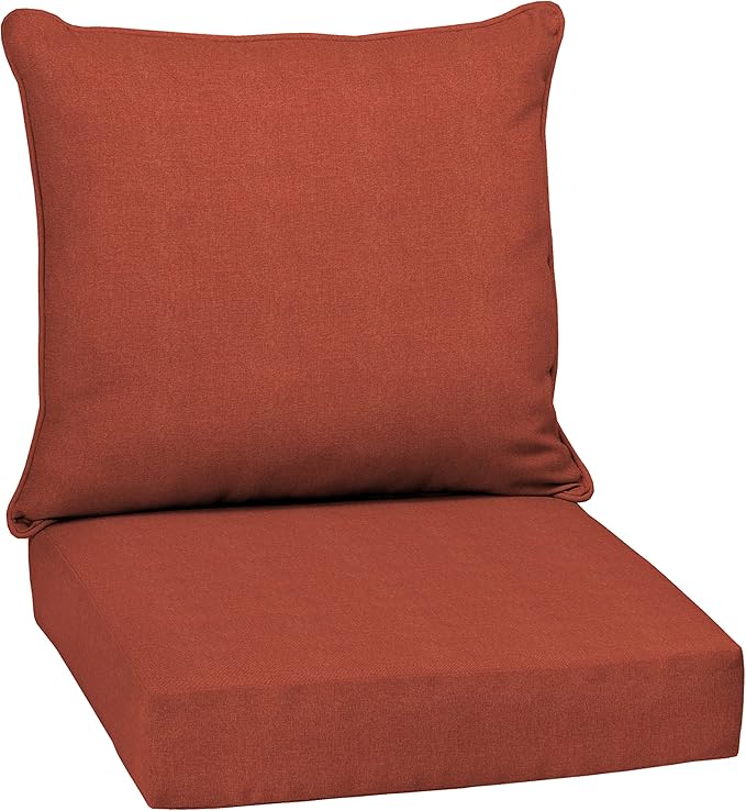 Arden Performance Outdoor Deep Seat Set, 24 x 24, Rain-Proof, Fade Resistant, Deep Seat Bottom and Back Cushion Sedona Woven Texture