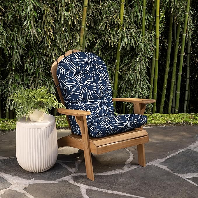 Arden earthFIBER Outdoor Adirondack Cushion, 21.5 x 48, Water Repellent, Fade Resistant, Cushion for Adirondacks or Rocking Chairs 21.5 x 48, Navy Blue King Palm