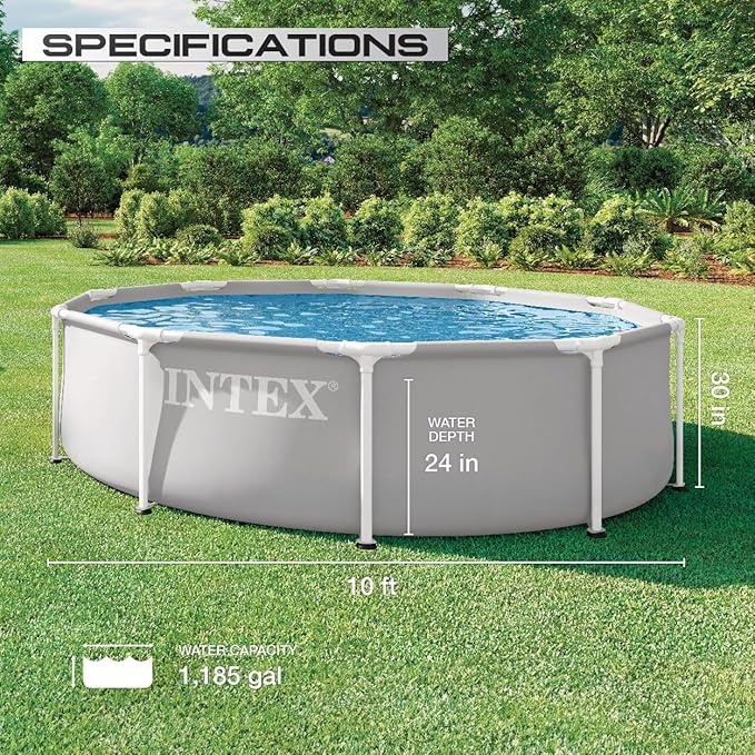 INTEX 26700EP 10Ft X 30In Prism Frame Premium Above Ground Swimming Pool (Pump Not Included)
