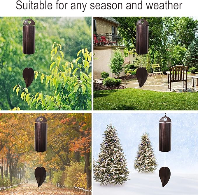 Wind Chimes for Outside Deep Tone Memorial Wind Chime Outdoor Deep Resonance Serenity Bell Copper Wind Bell Sympathy Gift Garden Decor Home Decoration 28 Inch Large