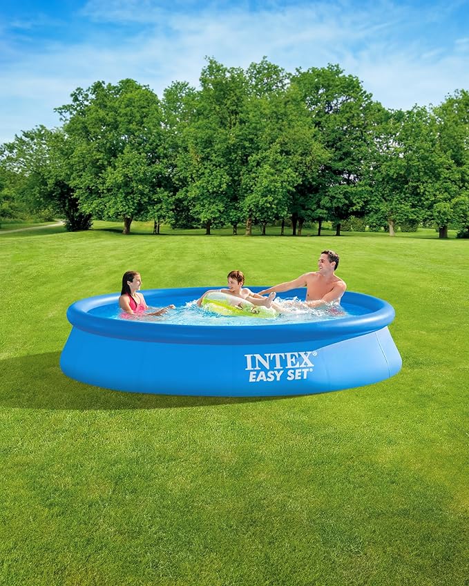 INTEX 28131EH Easy Set Inflatable Swimming Pool Set: 12ft x 30in – Includes 530 GPH Cartridge Filter Pump – Puncture-Resistant Material – 1485 Gallon Capacity – 23in Water Depth