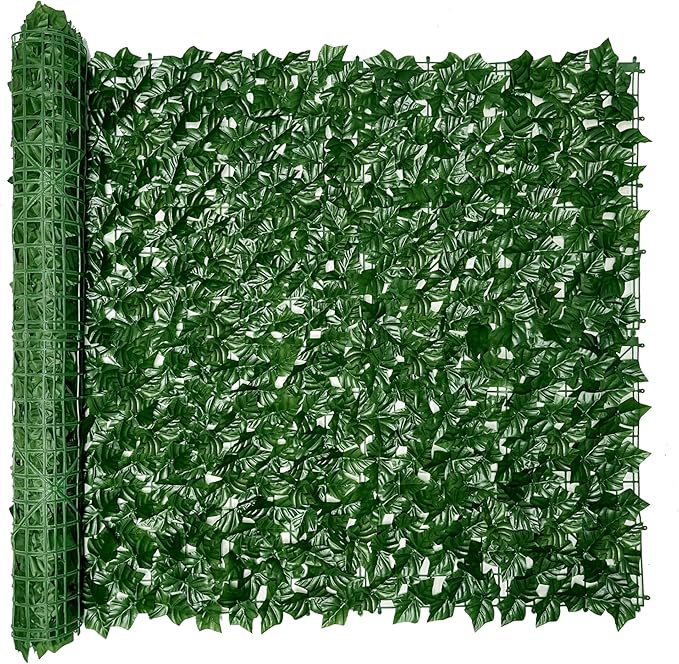 Artificial Ivy Privacy Fence Screen - 40" X 80" UV-Anti Fake Leaves Vines - Patio Balcony Privacy, Garden, Backyard Greenery Wall Decor
