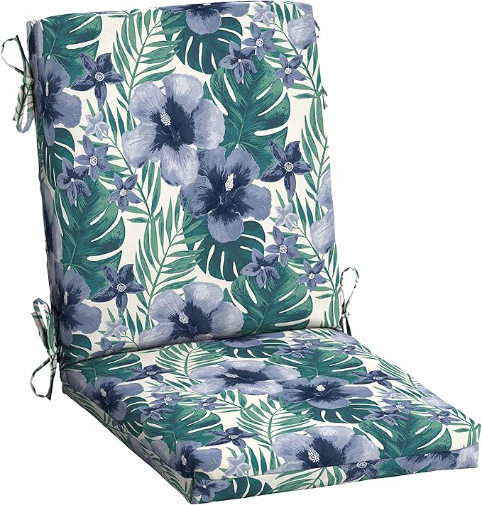 Arden Outdoor Patio Dining Chair Cushion, 20x44, Rain-Proof Seat Pad, Fade-Resistant Outdoor Cushion Salome Tropical