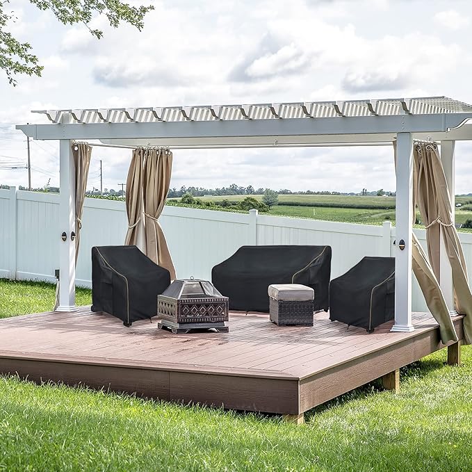Patio 3-Seater Sofa Cover,Outdoor Couch Cover Fits up to 85W x 38D x 35H Inches,100% Waterproof Heavy Duty Patio Furniture Covers,Black