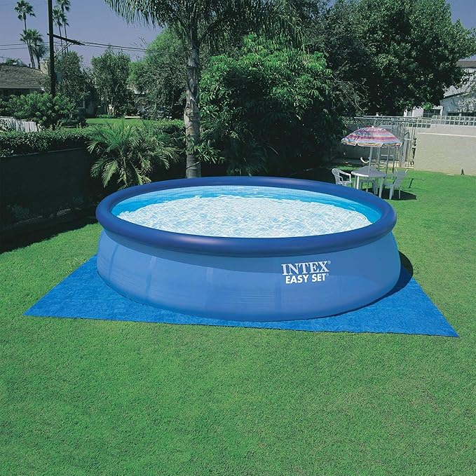 INTEX 26165EH Easy Set Inflatable Swimming Pool Set: 15ft x 42in – Includes 1000 GPH Cartridge Filter Pump – Removable Ladder – Pool Cover – Ground Cloth