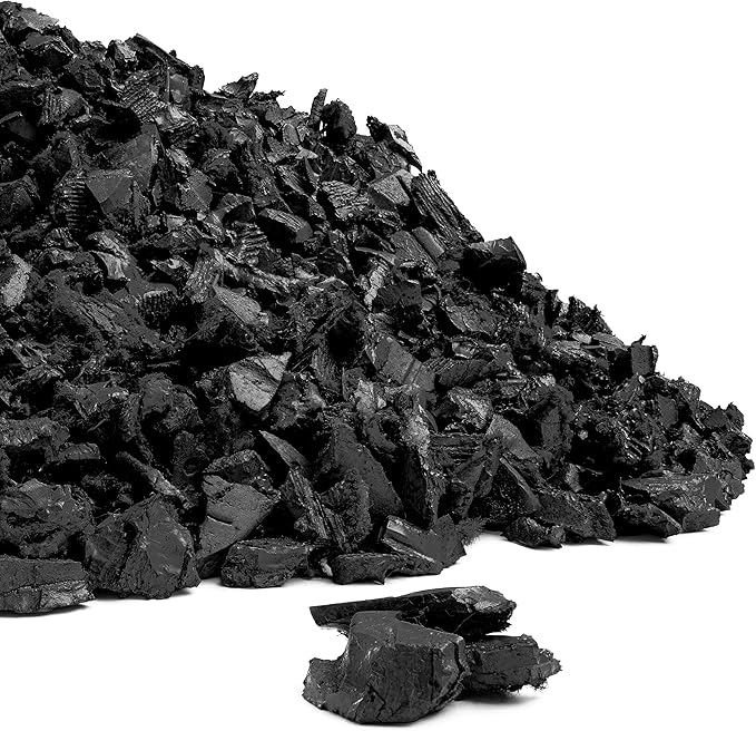 Playsafer Rubber Mulch Nuggets Protective Flooring for Playgrounds, Swing-Sets, Play Areas, and Landscaping (400 LBS - 16 CU. FT., Black)