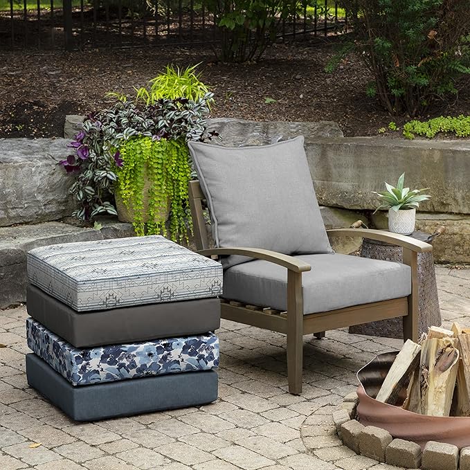 Arden Performance Outdoor Deep Seat Set, 24 x 24, Rain-Proof, Fade Resistant, Deep Seat Bottom and Back Cushion Paloma Woven Texture