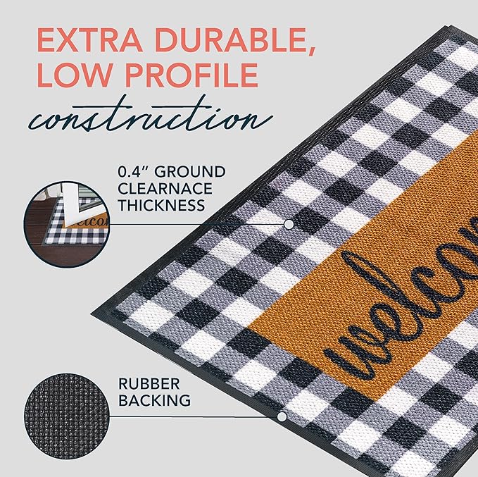 ubdyo Sturdy Welcome Mat - Extra Durable Door Mat - Dirt Trapping Front Doormat Outside Entrance - Welcome Matt Outdoor - Non Slip Backing Doormat, Patio Outdoor, Porch - Large 36'' x 24''