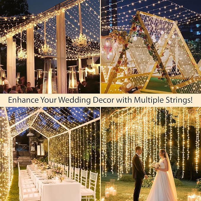 suddus Indoor Christmas Lights with Remote, Warm White String Lights Plug in with Timer, 33ft 100 LED Twinkle Fairy Lights for Bedroom Dorm Xmas Tree Wreath Wedding Garden Party Outdoor Decorations