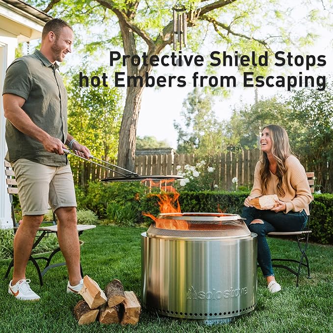 Solo Stove Yukon Backyard Bundle 2.0 | Incl. Yukon Smokeless Fire Pit with Stand, Shelter, Shield, Lid, Portable for Wood Burning, Removable Ash Pan, Stainless Steel, H: 19.8in x Dia: 27in, 50.85lbs.