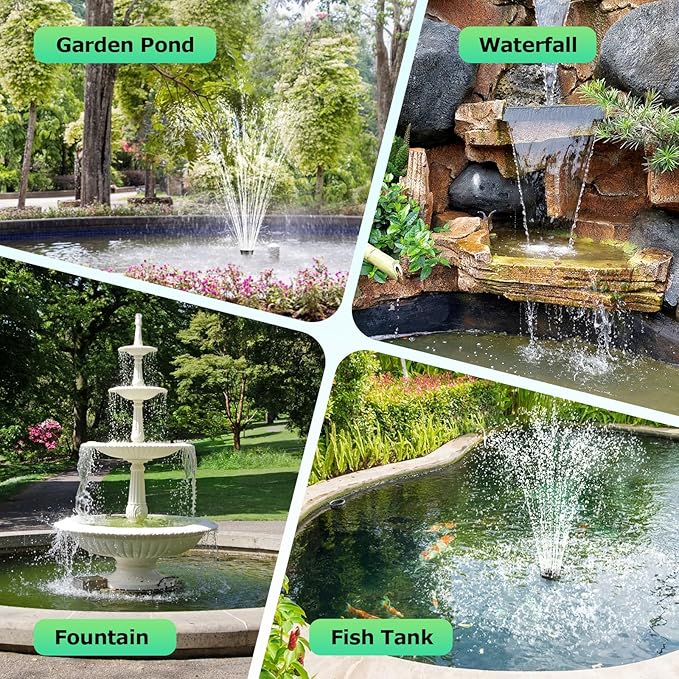 POPOSOAP Pond Filter with 20W Solar Fountain Pump, Solar Pond Filter with 280GPH Pump & Fountain Kit, Outdoor Filter Box with 6.6FT PVC Tubing, Perfect for Ponds Clean, Clear, and Add Water Features