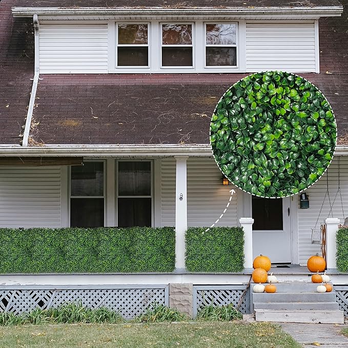 Artificial Ivy Privacy Fence Screen:48"x 120" (40 SQFT) 4-Layer Leaf UV-Anti Faux Greenery Boxwood Backdrop Ivy Vine Leaf Fence Panels for Outdoor, Indoor, Garden,Backyard and Decor