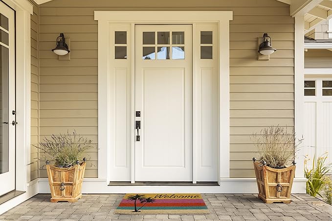 DII Natural Coir Doormat Outdoor Welcome Mat, 17x29, Palm Tree