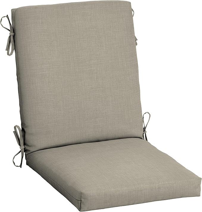 Arden earthFIBER Outdoor Dining Chair Cushion, 20 x 20, Rain-Proof, Fade Resistant, Sandbar Taupe Texture