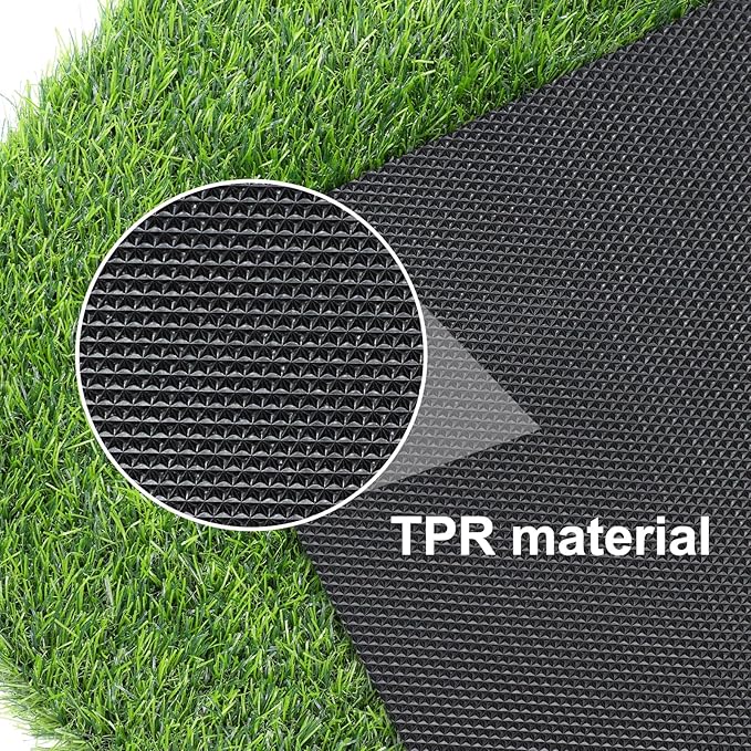 Artificial Grass Door Mat, Turf Grass Front Door Mats Outdoor/Indoor, Realistic Fake Grass Rug for Entrance, Dog, Patio, Camper, Home Decor, 17” x 30”