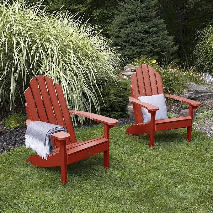 Highwood Classic Westport Adirondack Chairs, 2-Piece Set, Rustic Red