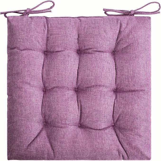SQUARE MOON 4 Pack Chair Cushions, Seat Cushions, Chair Pads, Chair Mat for Indoor, Outdoor Dining Chair, Kitchen Chairs, Dining Room Chairs (16" × 16" × 4 Pack, Lavender)