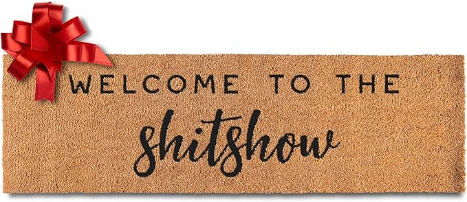 MAINEVENT Welcome to The Shitshow Large Door Mat 50x15 Inch, Oversized Welcome Mat for Front Door, Long Doormat for Covered Outdoor Spaces
