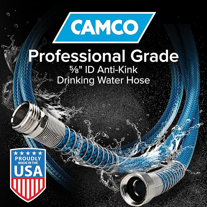 Camco TastePURE 10-Foot Premium Camper/RV Drinking Water Hose - Features a Heavy-Duty No-Kink Design with Strain Relief Ends & 5/8-Inch Inside Diameter - NSF Drinking Water Safe Certified (22823)