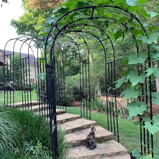 Garden Arch Trellis - Length: 59in, Height: 94.5in Garden Trellis for Climbing Plants Outdoor - Garden Arch for Lawn, Party, Ceremony Wedding Decoration