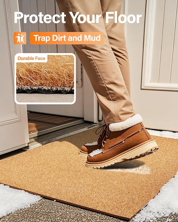 Door Mat Welcome Outdoor Mat: Artificial Coir Doormat for Indoor Outdoor Outside Home Entrance - Front Door Mat Non-Slip Backing Washable Fall Mat for Porch Entryway Floor Decor (Blank, 24"x 36")