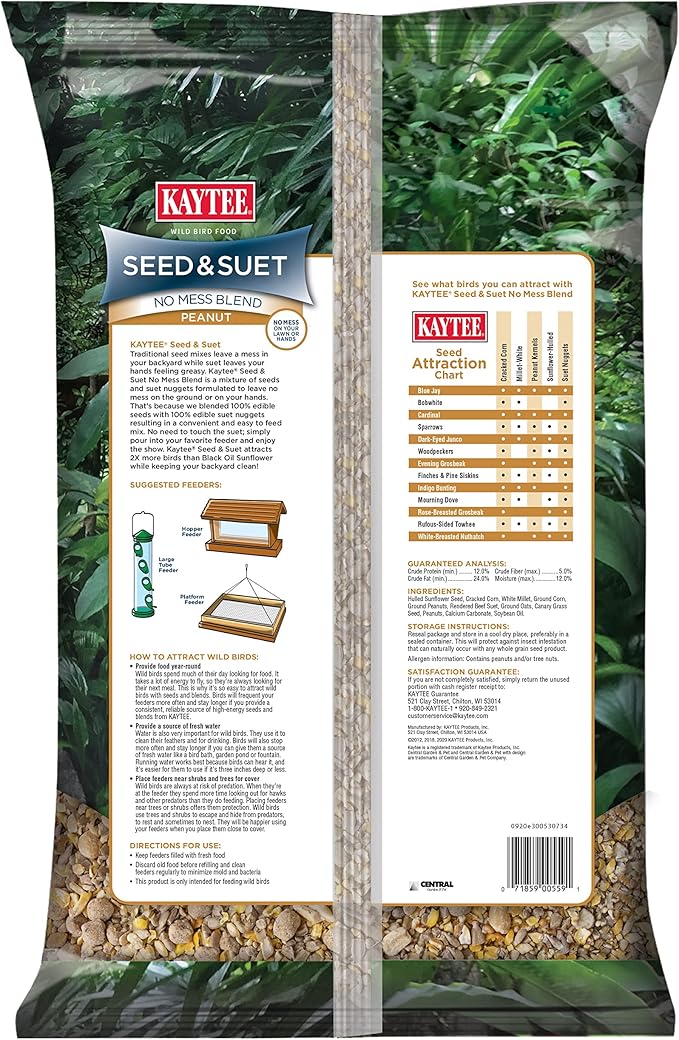 Kaytee Seed & Suet No Mess Peanut 10 Pounds