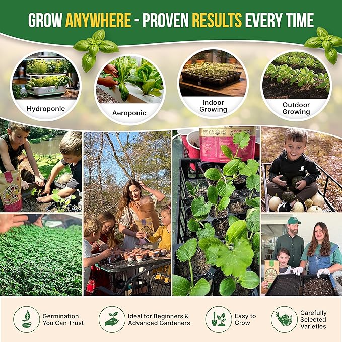 25 Most Popular Herb Seeds Variety Pack - 11,700 Non-GMO Heirloom Seeds for Planting Herbs in Individual Seed Packets for Hydroponic, Indoor & Outdoor Gardening