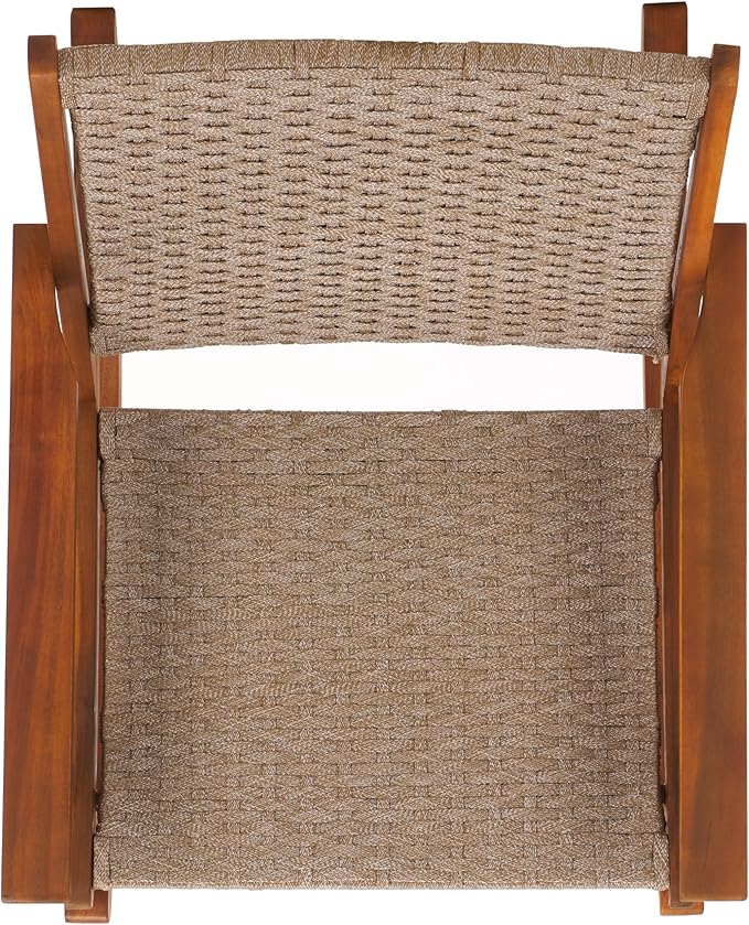 SAFAVIEH Outdoor Collection Daniel Natural Solid Wood Rocking Chair