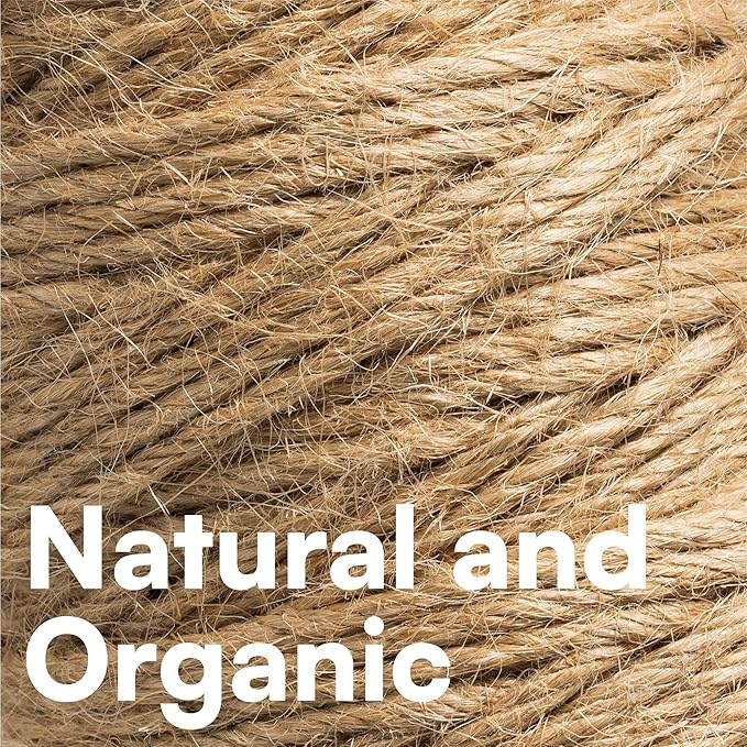H&S Natural Jute Twine String – 2 Reels x 3mm Thick Strong Natural Garden Rope Roll - 6 Ply & 300 Ft Brown Cord for Crafts
