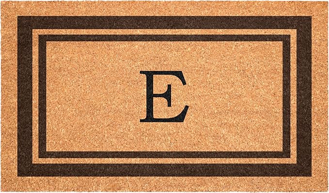 Calloway Mills 152982436E Brown Border 24" x 36" Monogram Doormat (Letter E)