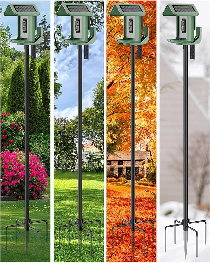 Bird Feeder Pole – 60 Inch Height Bird House Pole with 1-Inch Dia Heavy Duty for Birdfeeders, Feeding Stand with Mount Kit for Outdoor, Slip-Fit Connection, Black
