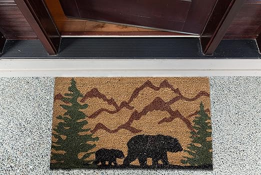 DII Animal Collection Natural Coir Doormat, 17x29, Bear Country