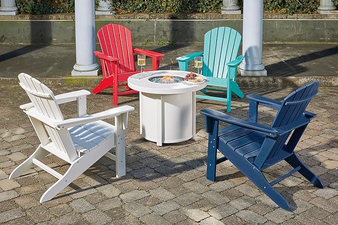 Signature Design by Ashley Sundown Treasure Outdoor Patio HDPE Weather Resistant Adirondack Chair, Blue