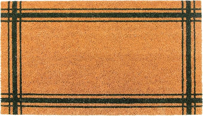 KAF Home Coir Doormat with Heavy-Duty, Weather Resistant, Non-Slip PVC Backing | 17 by 30 Inches, 0.6 Inch Pile Height | Perfect for Indoor and Outdoor Use (Green)