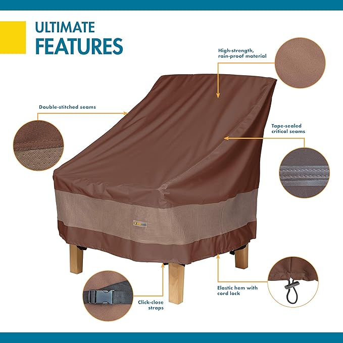 DUCKCOVERS Ultimate Waterproof Patio Lounge Chair Cover,All Weather Protection,Durable Outdoor Lawn Patio Furniture Covers,32W x 37D x 36H inch,Patio-Chair Covers for Outdoor Furniture,(Pack of 6)