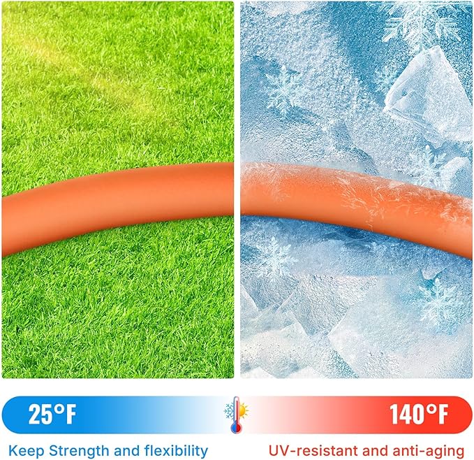 YAMATIC 5/8 in x 5 ft Female-to-Female Short Garden Hose, 2-in-1 Dual Use with Solid Brass Swivel Fitting, All-Weather, 600 PSI Burst