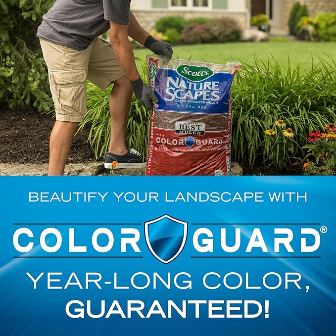 Scotts Nature Scapes Color Enhanced Mulch Sierra Red - Wood Shredded and Bagged Red Landscaping Mulch, Bulk Pallet - 1.5 cu. ft. Bags, Pallet of 80