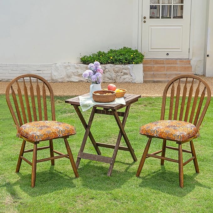 HARBOREST Outdoor Chair Cushions Set of 2, Water Resistant Patio Chair Cushions with Ties, Outdoor Seat Cushions for Patio Furniture, 17"x16"x2", Blooming