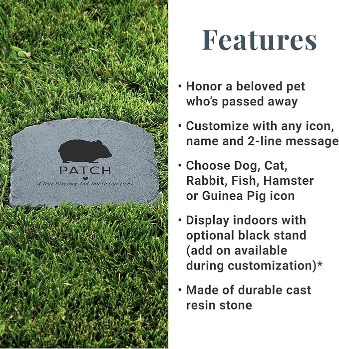 Let's Make Memories Personalized Memorial Garden Stone - Pet Silhouette - in Loving Memory - Dog