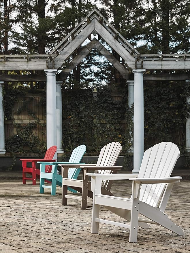 Signature Design by Ashley Sundown Treasure Outdoor Patio HDPE Adirondack Chair, Light Brown