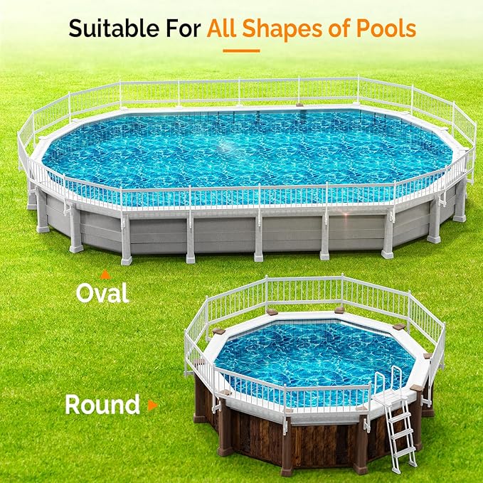VINGLI Above Ground Pool Safety Fence,Swimming Pool Fences, Pool Fencing,White (Gate)
