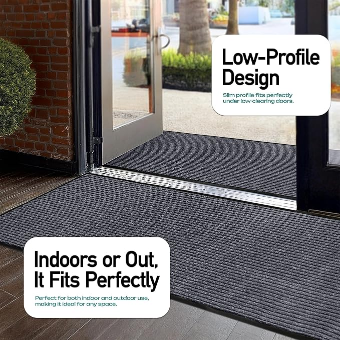 LuxUrux® Durable Rubber 3'x5' Commercial Door Mat - Heavy Duty, Indoor/Outdoor, Easy Clean, Waterproof, Patio, Garage - Commercial Floor Mat for Entry (3 x 5 Feet)