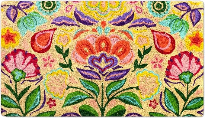 Coir Doormat, Front Door mats Outdoor, Funny Welcome mat Outdoor, Front Door mat for Home Entrance, Door mat Outside Entrance, Welcome mat Indoor 16"x27.5" (Dalias)