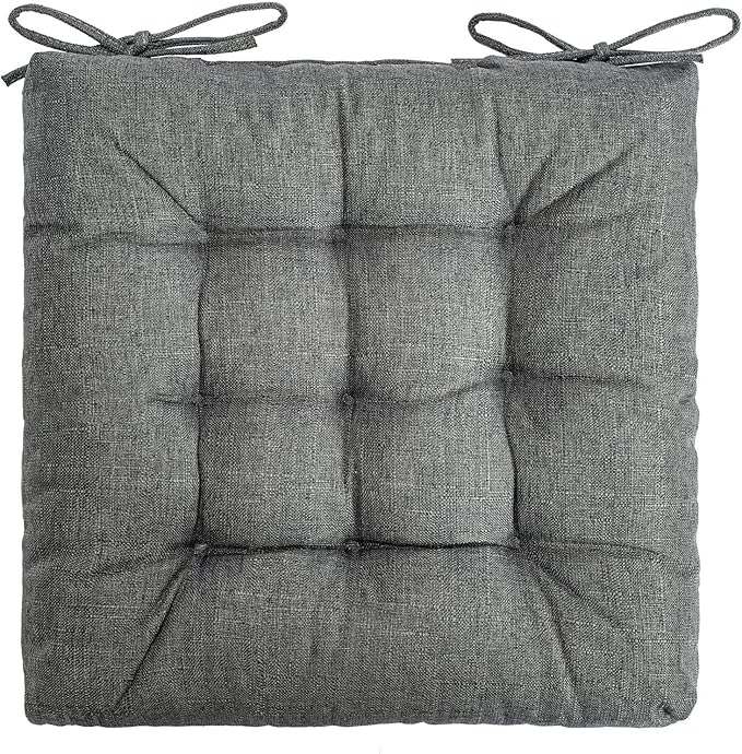 SQUARE MOON 4 Pack Chair Cushions, Seat Cushions, Chair Pads, Chair Mat for Indoor, Outdoor Dining Chair, Kitchen Chairs, Dining Room Chairs (16" × 16" × 4 Pack, Grey)
