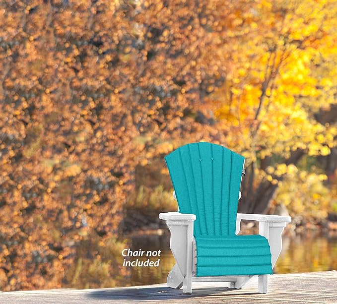 Outdoor All-Weather Patio Chair seat Cushion , Quick Drying Olefin Fabric - Adirondack Chair Cushion for Your Chair-Chair not Included (Tile Blue)