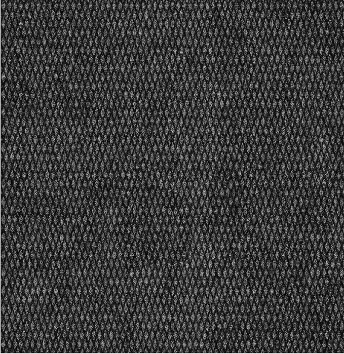Ottomanson Front Door Mat – Non Slip Scraper Mud Mat for High Traffic Offices, Lobbies, Schools, RV & Patio – Dirt Trapping & Durable for Indoor & Outdoor Commercial Use – 2' x 2' – Black