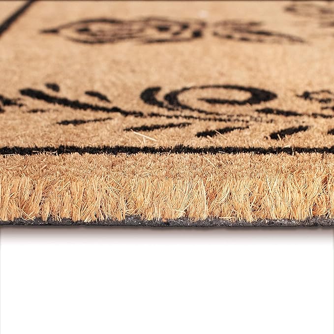 LuxUrux Welcome Mats Outdoor Coco Coir Doormat, with Heavy-Duty PVC Backing - Natural - Perfect Color/Sizing for Outdoor/Indoor uses, 17 x 30 inch